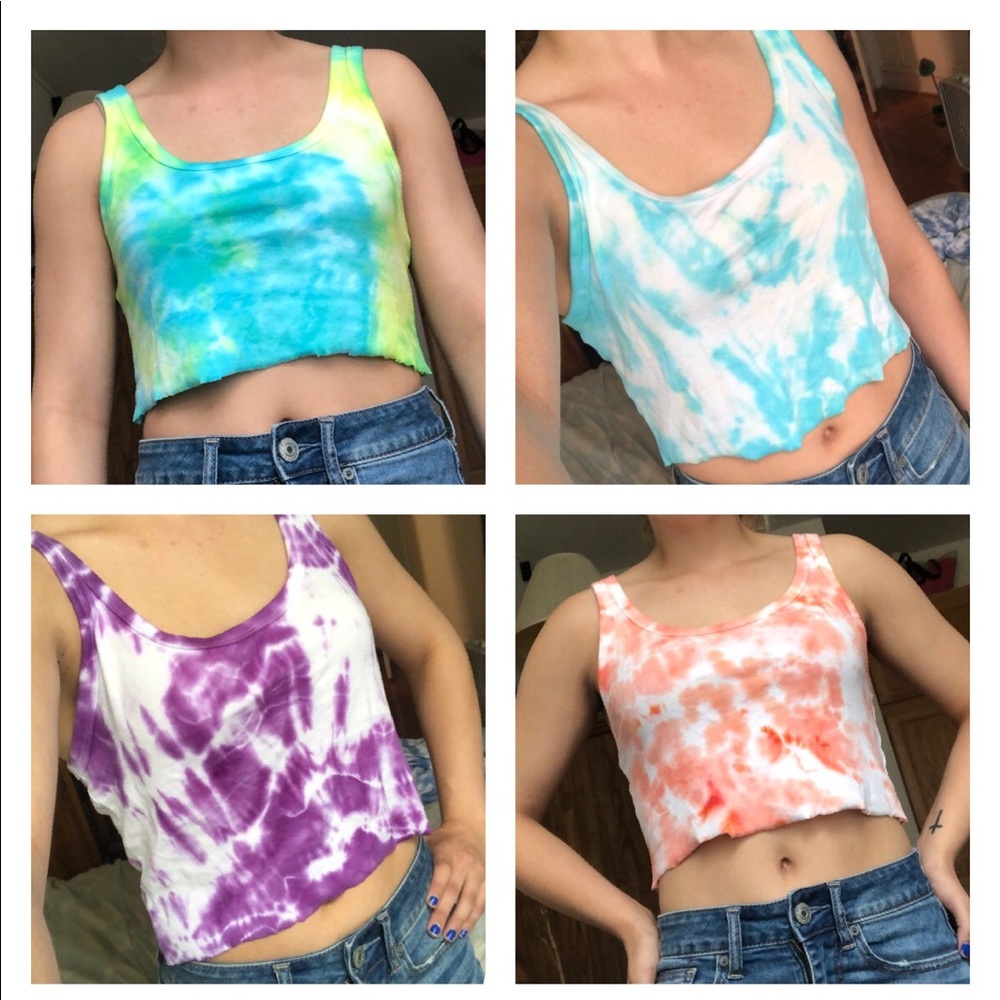 Custom Tie Dye Crop Tank - Picture 1 of 3